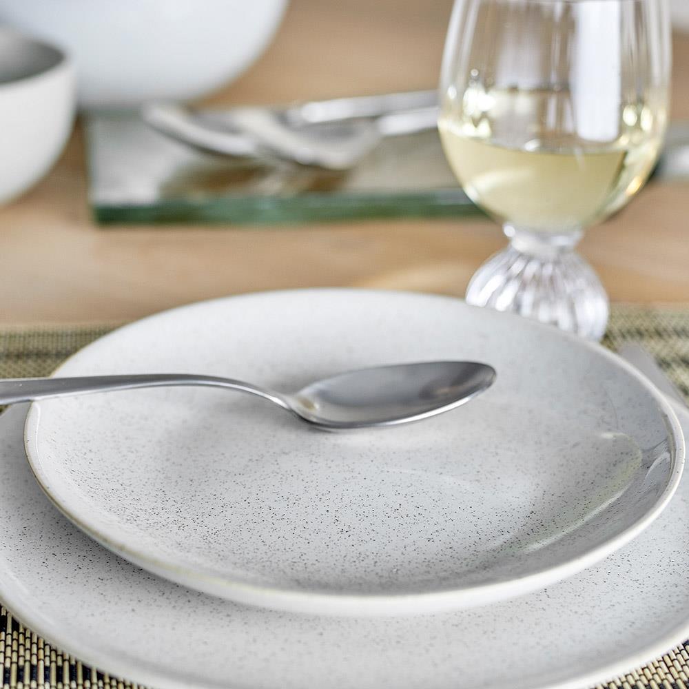 Bloomingville Addison Teller Tief Weiß Steingut 22 cm skandinavisch