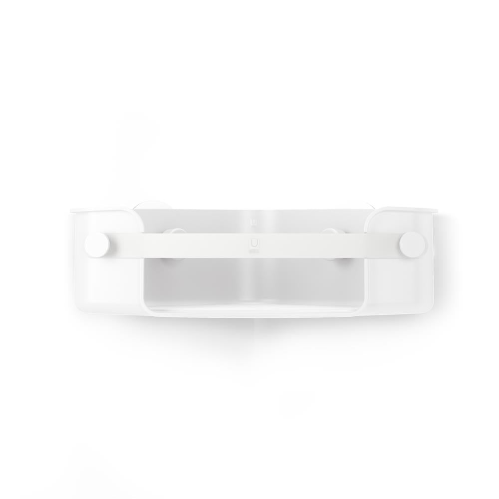 Umbra Flex Eckduschablage zum Kleben, in Weiß, Rostfreies Eckduschregal, ohne Bohren