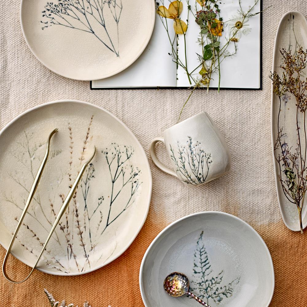 Bloomingville Bea Teller Natur Steingut 21cm 4er Set