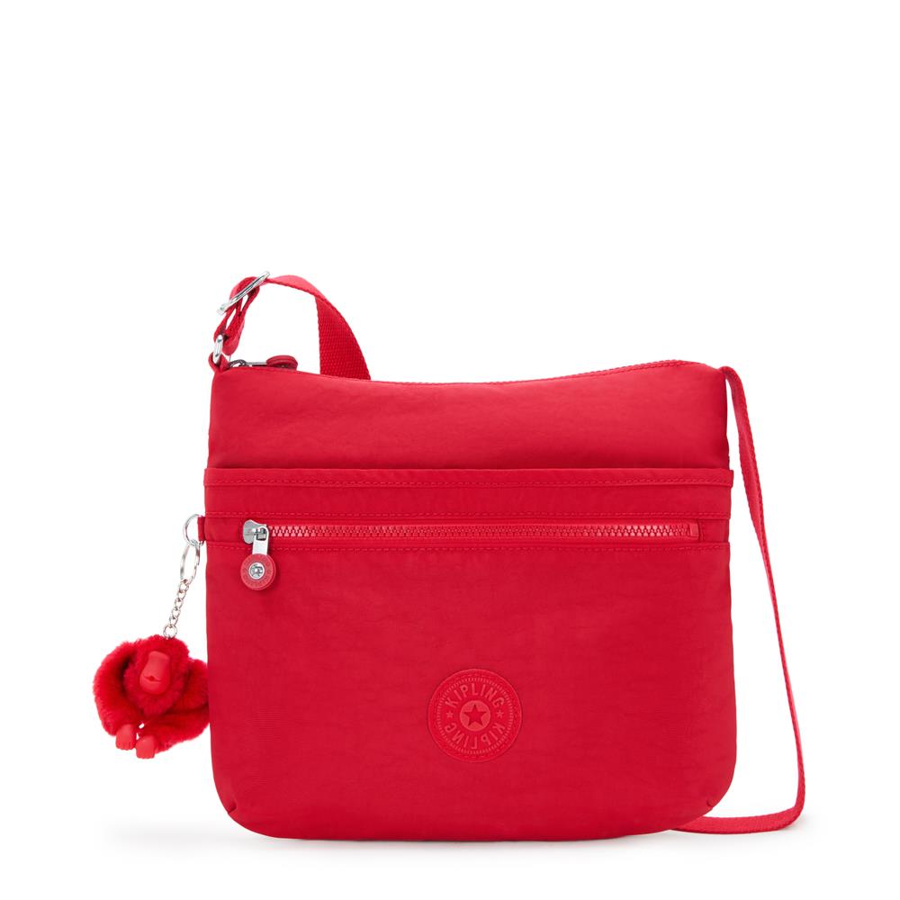 Kipling ARTO M, Mittelgroße Umhängetasche, Red Rouge (rot), Schultertasche mit Reißverschluss