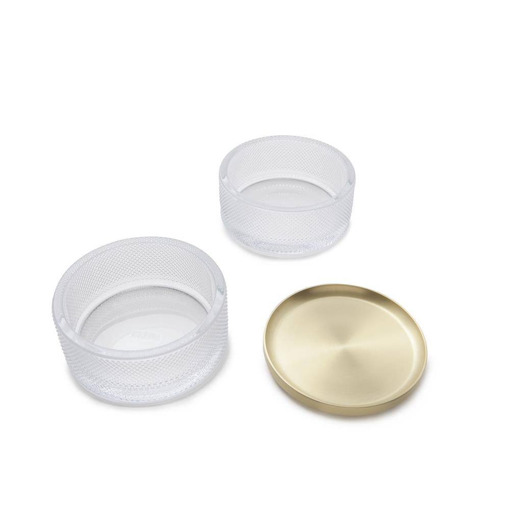 Umbra Tesora Schmuckkasten Stapelbare Schmuckdose zur Aufbewahrung Messing Glas