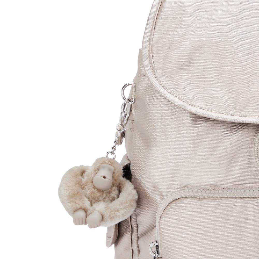 Kipling CITY PACK S, Kleiner Rucksack, Metallic Glow (beige), 9L, Kompakt & Stylisch