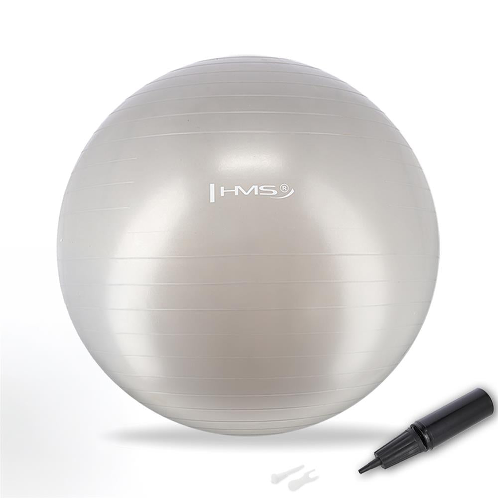 Gymnastikball 65 cm Grau mit Luftpumpe für Pilates und Fitness | HMS YB01N