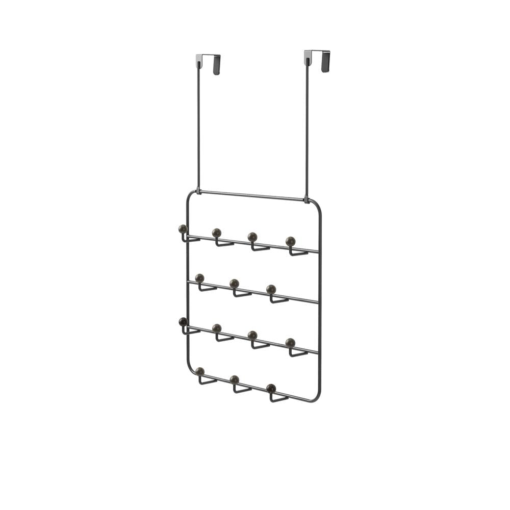Umbra Estique Multifunktionale Türgarderobe mit 14 Haken, Türhaken ohne Bohren, Wandgarderobe in Schwarz