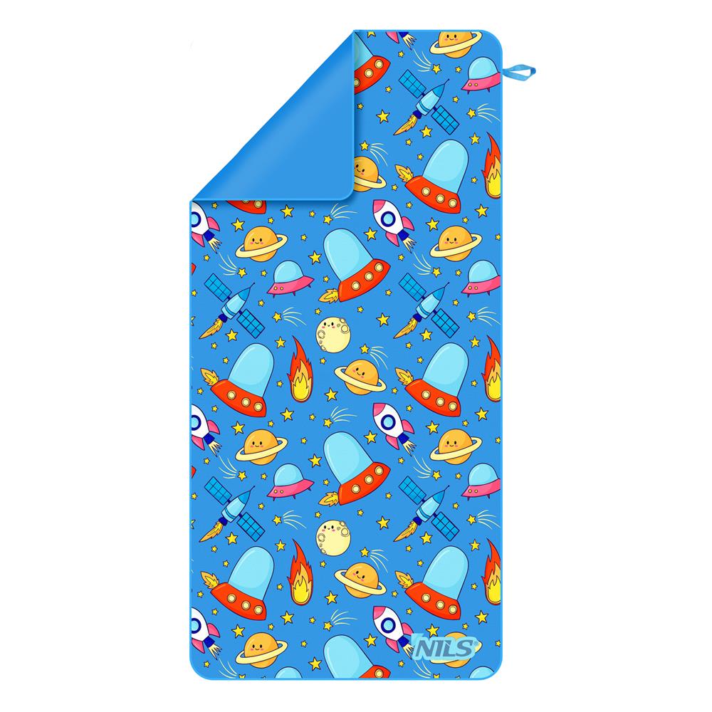 NILS Mikrofaser Kinderhandtuch 160x80 cm Space - leichtes Handtuch für Camping, Strand & Schule