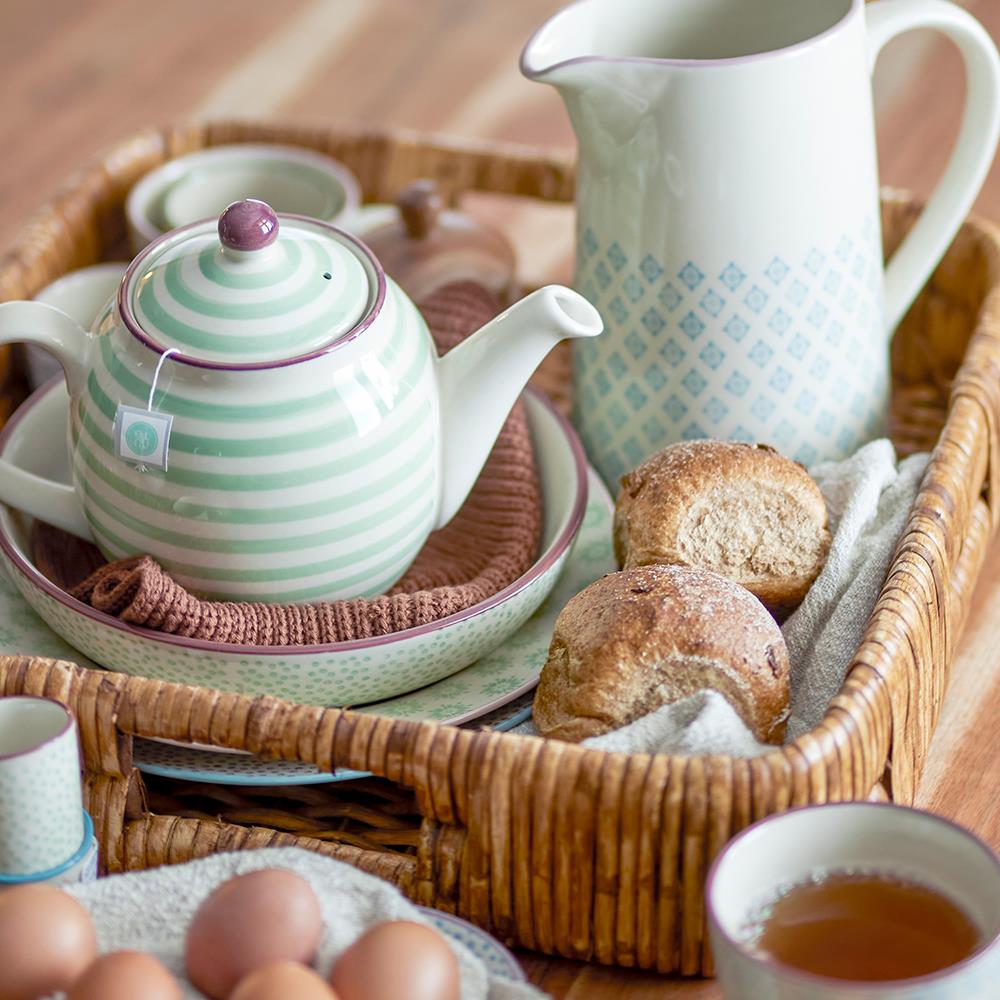 Bloomingville Patrizia Krug, Blau, 2L, Steingut, dänisches Design