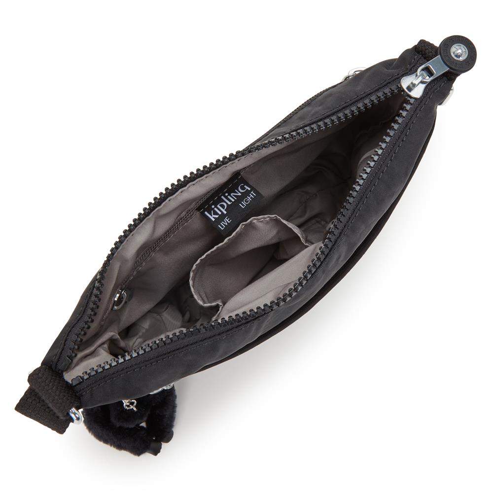Kipling ARTO S, Kleine Umhängetasche, Black Noir (schwarz), Schultertasche mit Reißverschluss