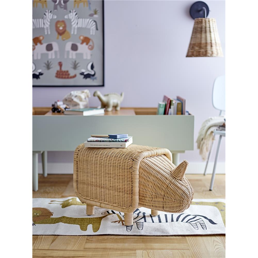 Bloomingville MINI Neah Teppich, Weiß, Baumwolle L200 x B50 cm