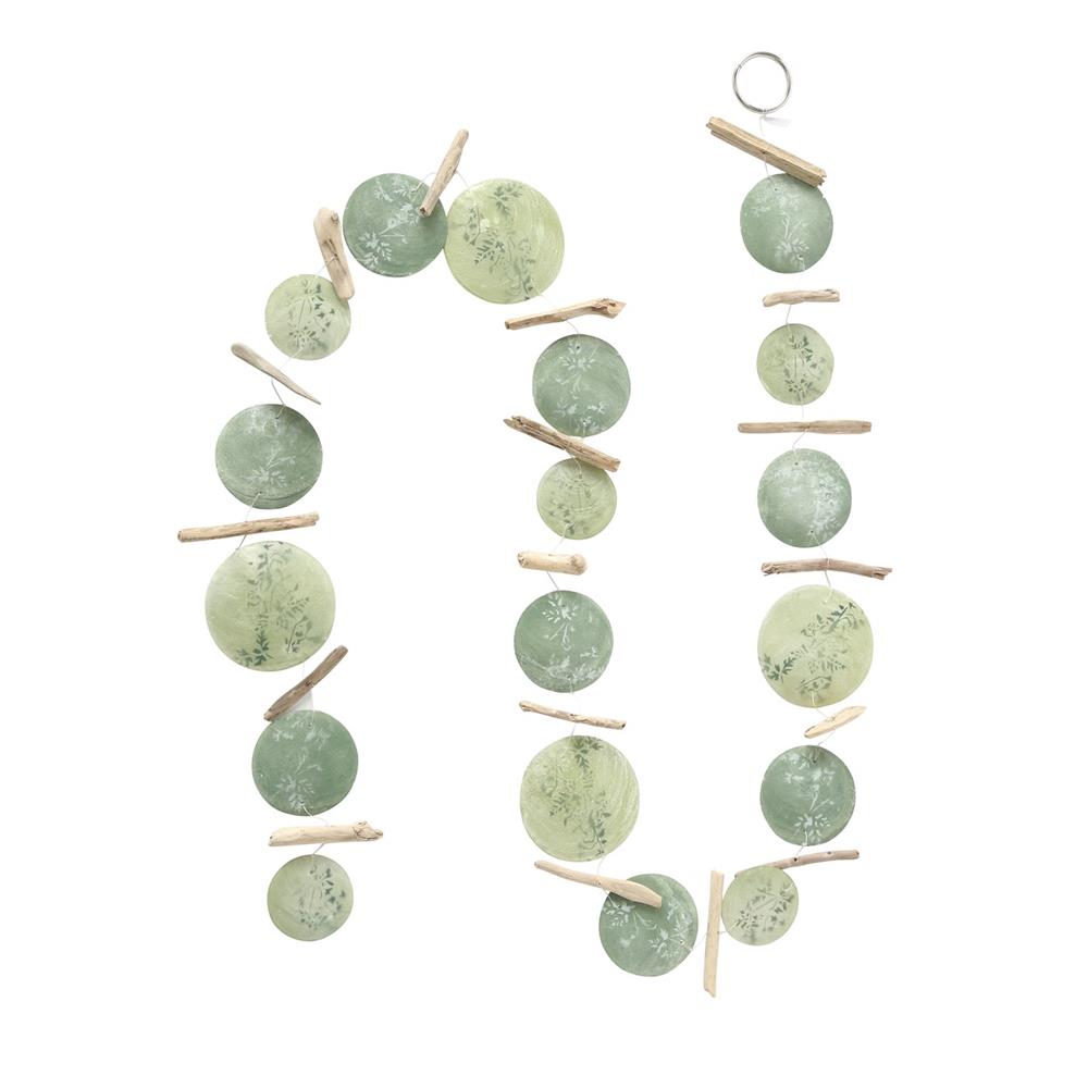 BOLTZE Capiz-Girlande Fine 180cm Muscheln Floral Blumen Hängedekoration | 1 Stück zufällige Variante