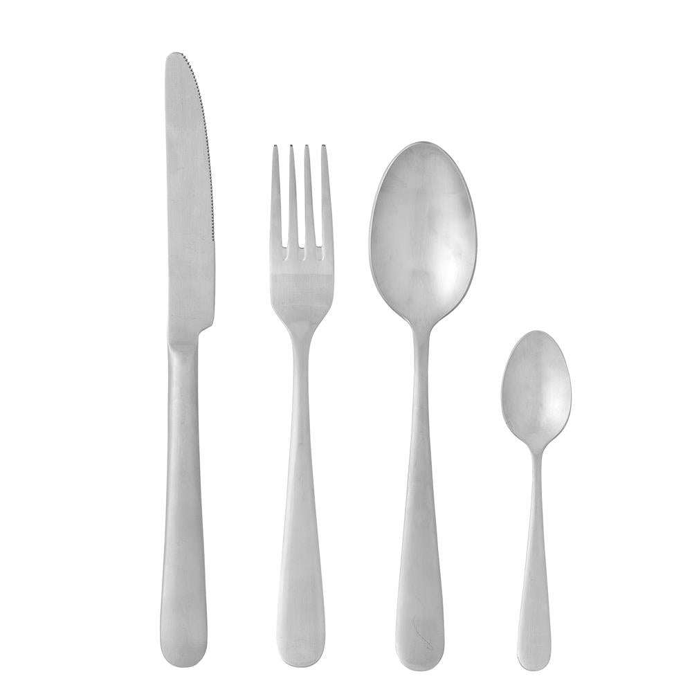 Bloomingville Karma Besteck, 4er Set, Silber, Edelstahl, dänisches Design