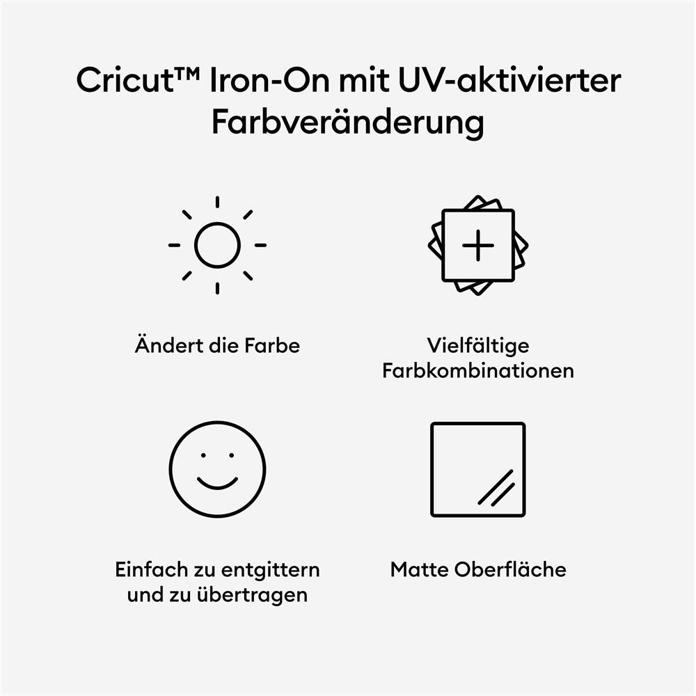 Cricut Iron-On mit UV-aktivierter Farbveränderung in Weiß - Rot 1 Rolle 30,5x48,2cm