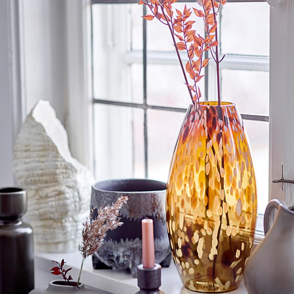 Bloomingville Nasru Blumentopf Schwarz – Steingut Ø15,5×H16 cm