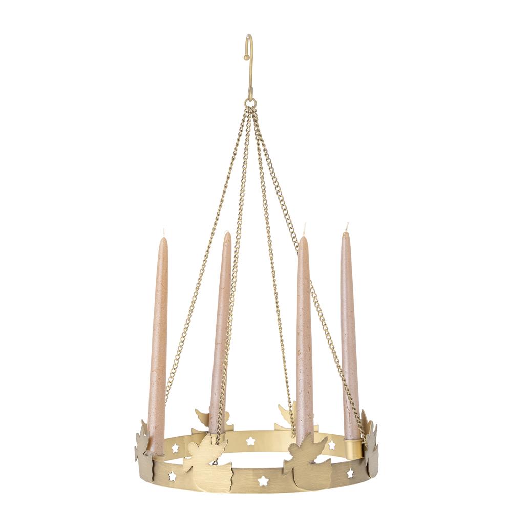 Bloomingville Elmir Adventskerzenständer – Hängender Kerzenhalter aus Metall in Gold