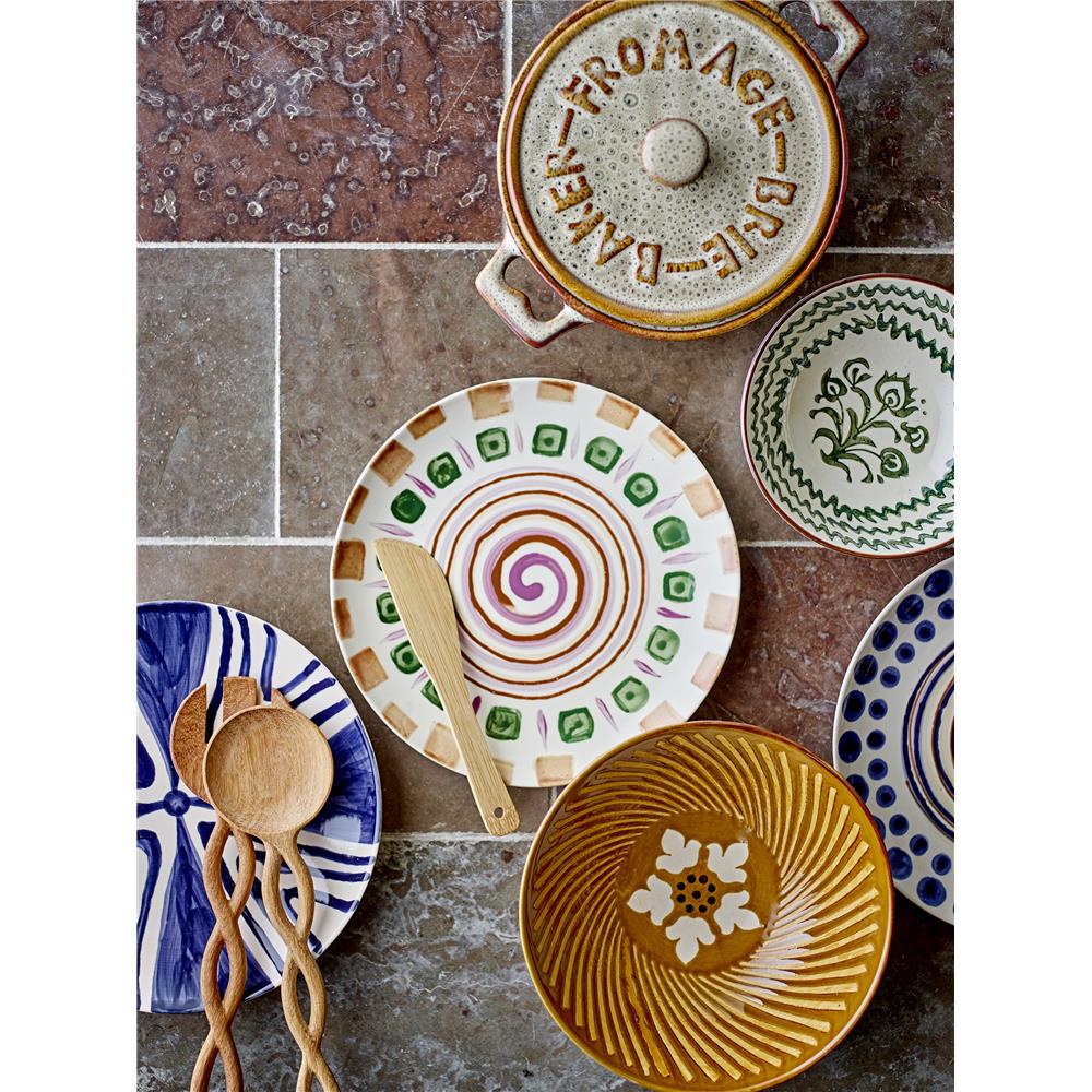 Bloomingville Shama Blauer Teller - Kunstvolles Steingut für Ihre Tischdekoration