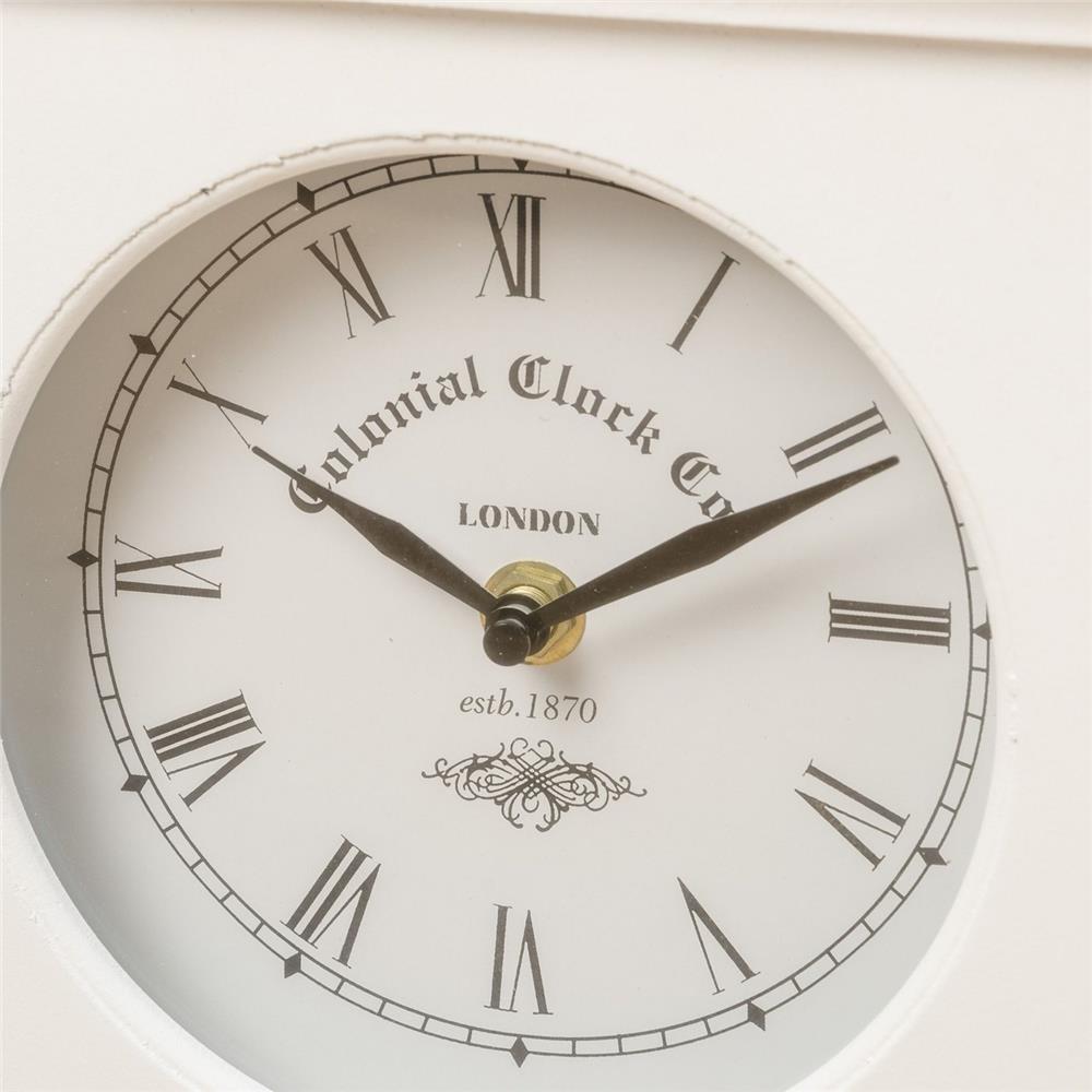 BOLTZE Tischuhr Betty in Weiß, analog, 24cm, aus MDF und Glas