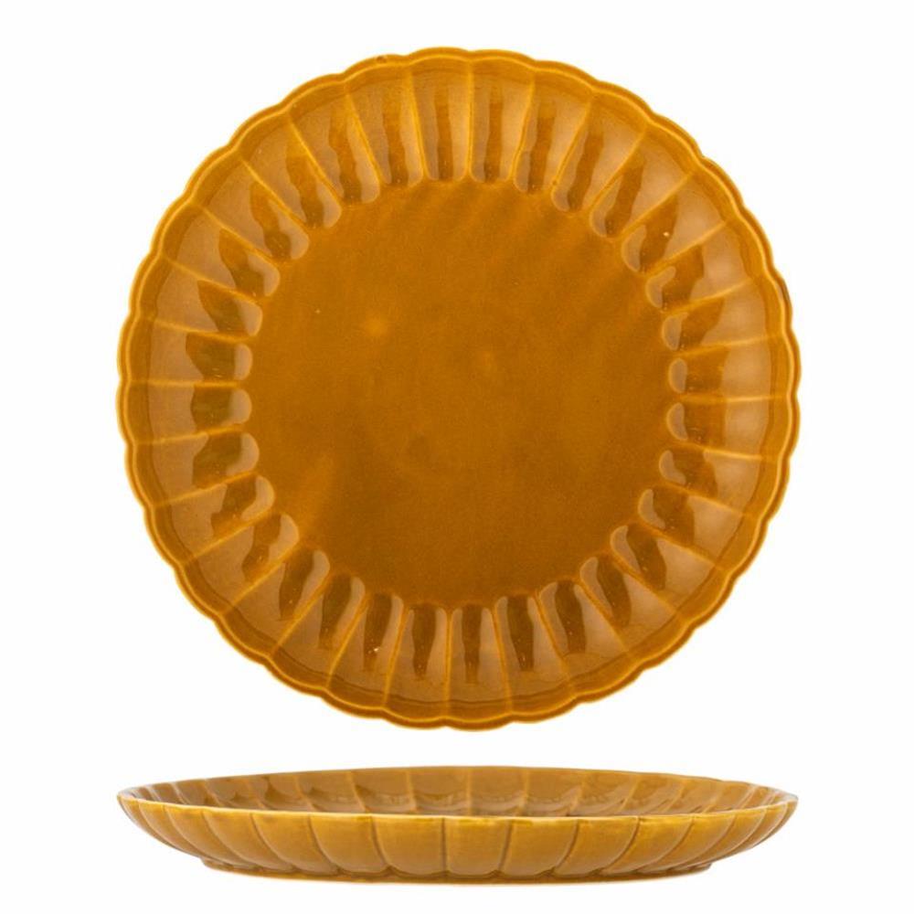 Bloomingville Latina Teller, Gelb, 27 cm, Steingut, Speiseteller, dänisches Design