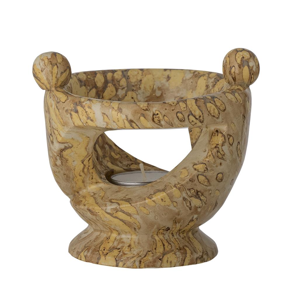 Bloomingville Melucca Teelichthalter, Natur, Steingut, L16,5xH13xB12,5 cm