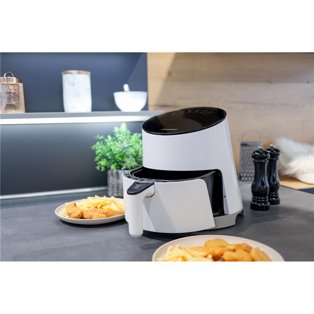 Steba Heißluft Fritteuse HF 1000 Touch Display Reisefritteuse Weiß/Schwarz