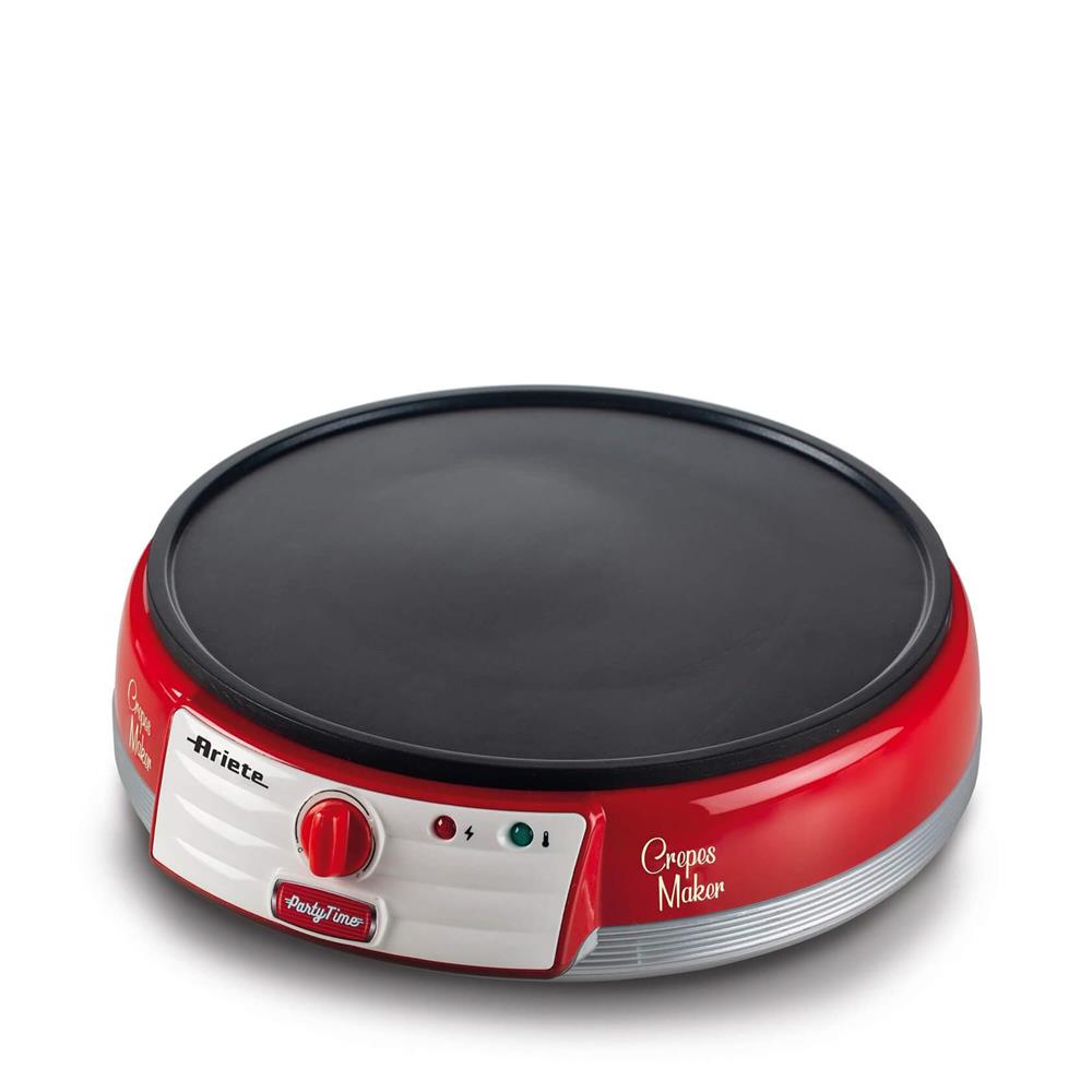 Ariete Party Time Crepes-Maker, Rot, Crepes-Maschine, Retro-Design, 50er Jahre-Stil