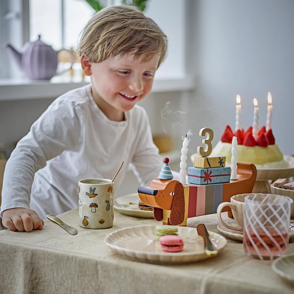 Bloomingville MINI Charlie Geburtstagsdekoration für Kindergeburtstag, Holz, Braun