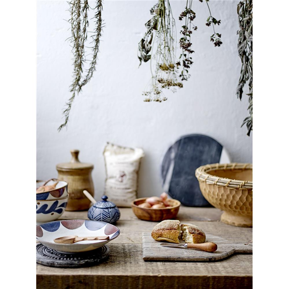 Bloomingville Camellia Servierschale blau/braun 16cm Porzellan Servierschüssel kleiner Teller dänisches Design