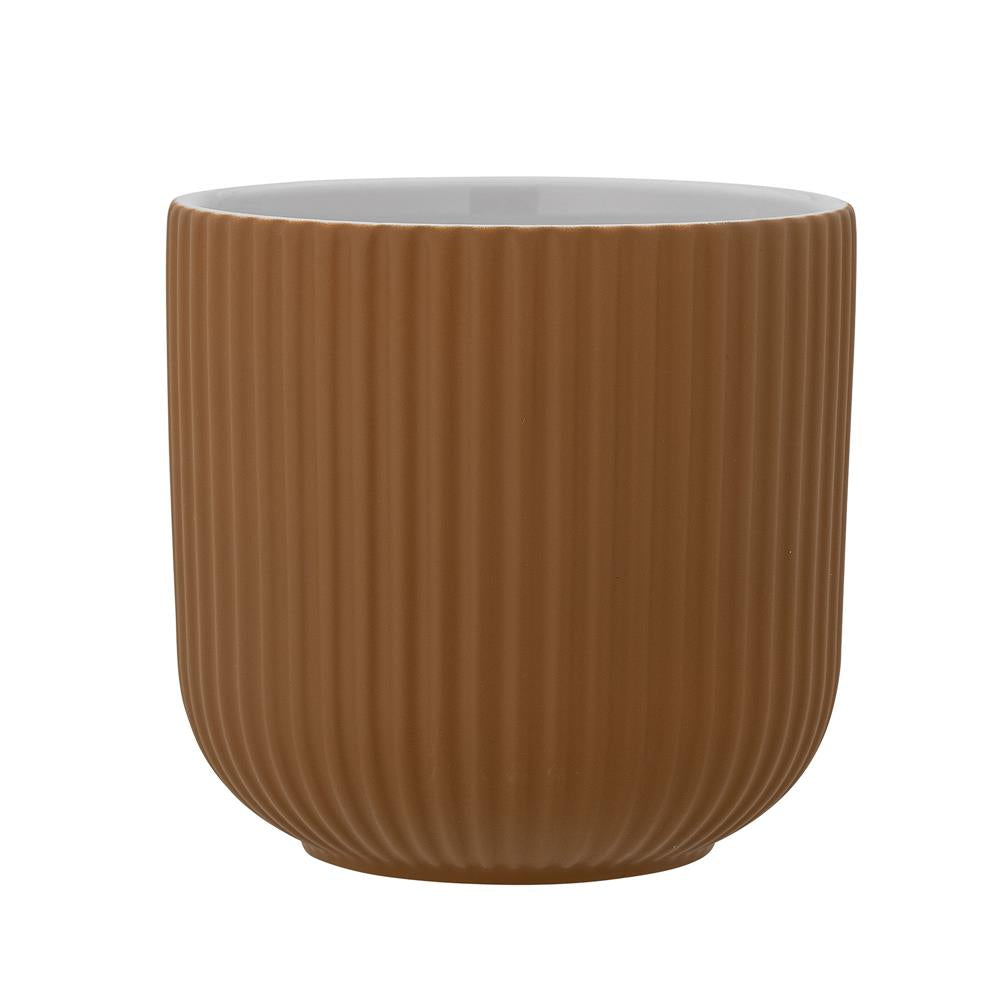 Bloomingville Kamma Blumentopf, Braun, Steingut, 17x16,5 cm, dänisches Design