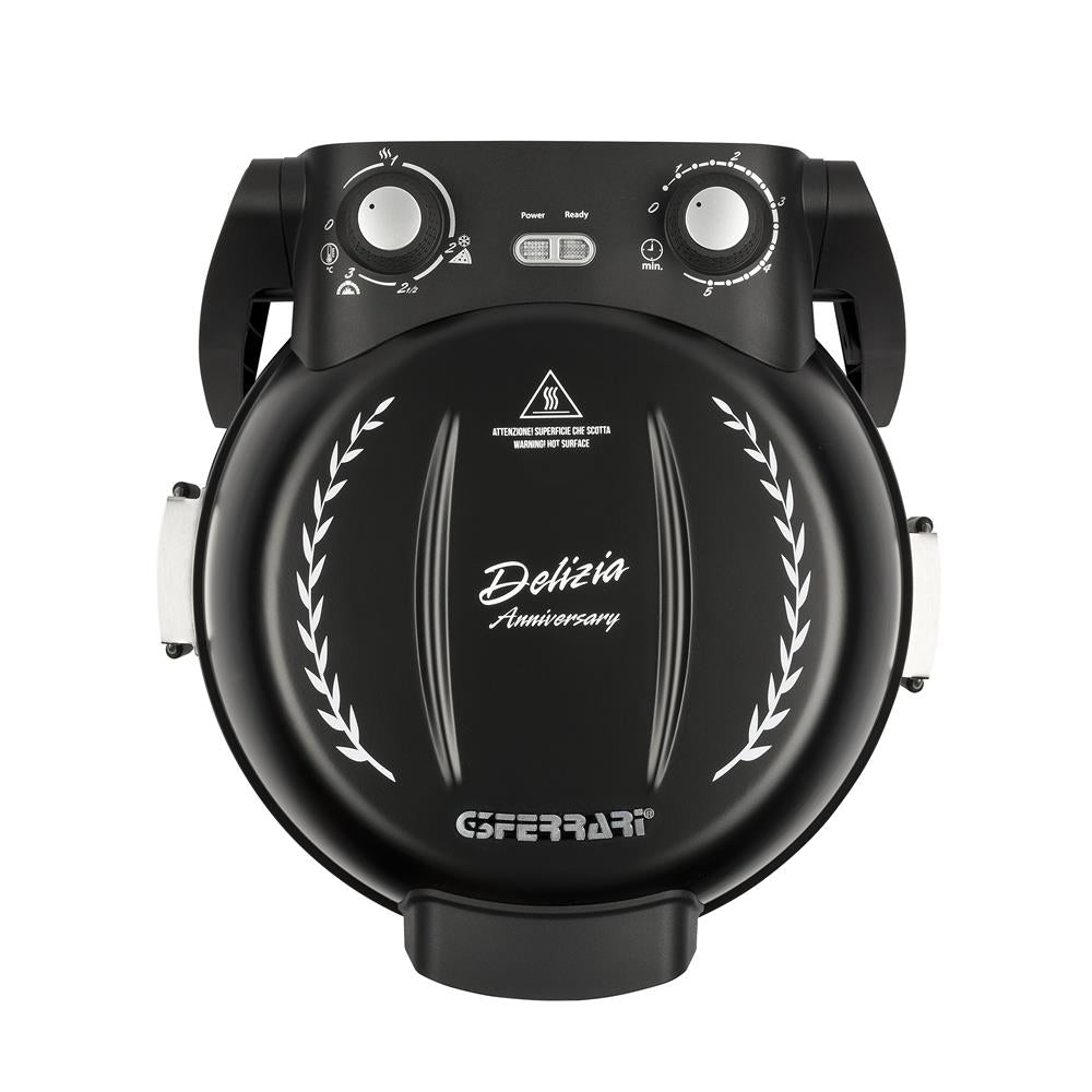 G3Ferrari Pizzaofen Delizia Anniversary elektrischer Pizzaofen Pizzamaker 1200W für Pizza Ø 31cm schwarz Limitierte Edition