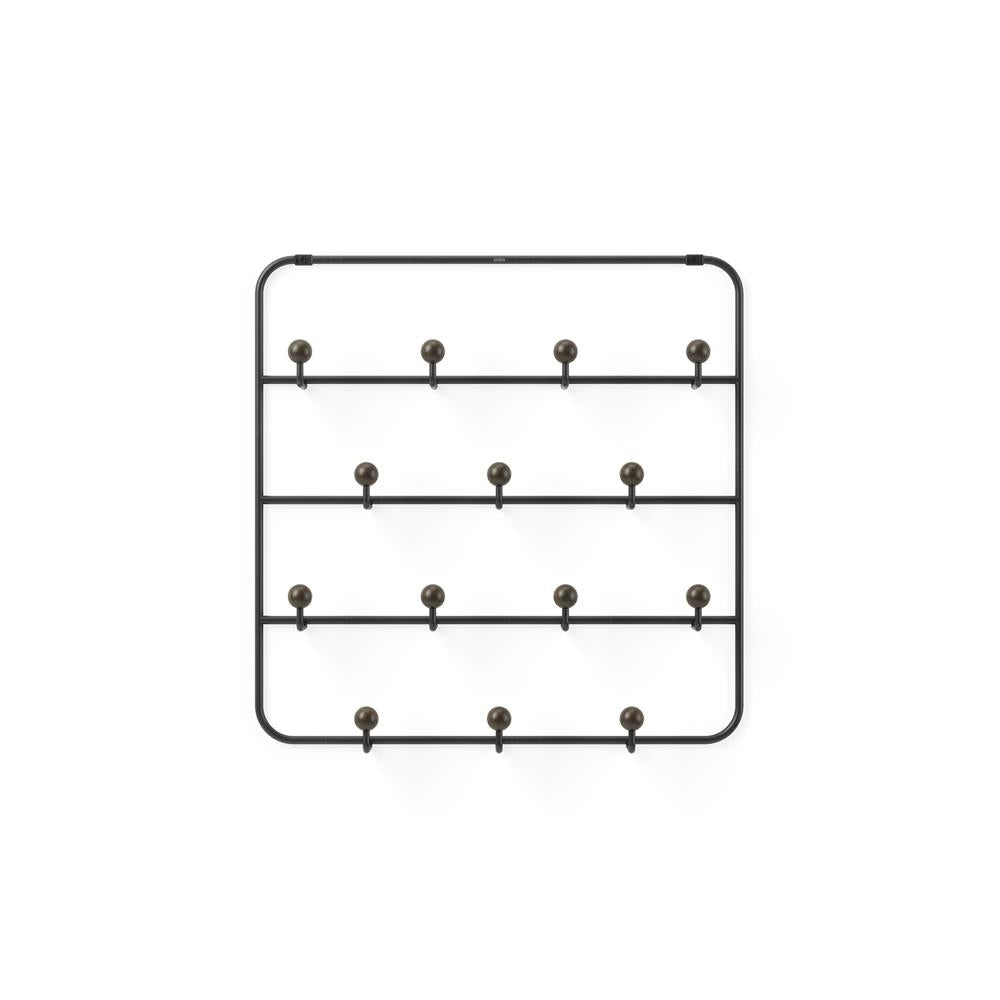 Umbra Estique Multifunktionale Türgarderobe mit 14 Haken, Türhaken ohne Bohren, Wandgarderobe in Schwarz