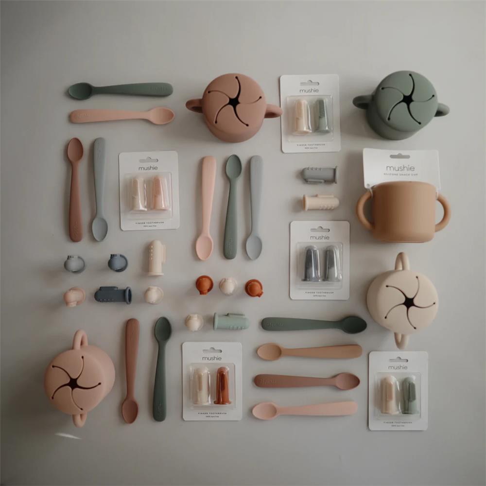 Mushie Snackbecher, Cloudy Mauve, aus Silikon, BPA-frei