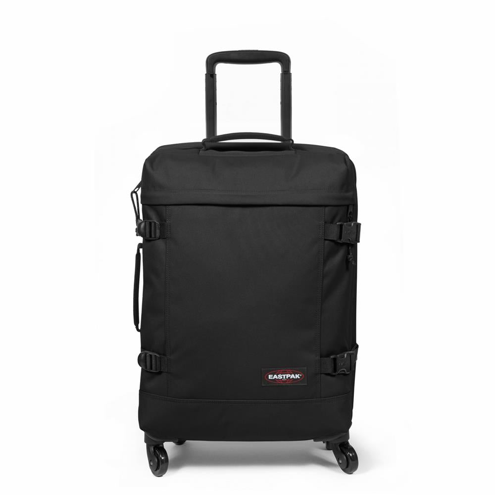 Eastpak TRANS4 S, Kleiner Reisetrolley, Black (schwarz), 44L, Rollkoffer mit 4 Rädern und TSA-Schloss