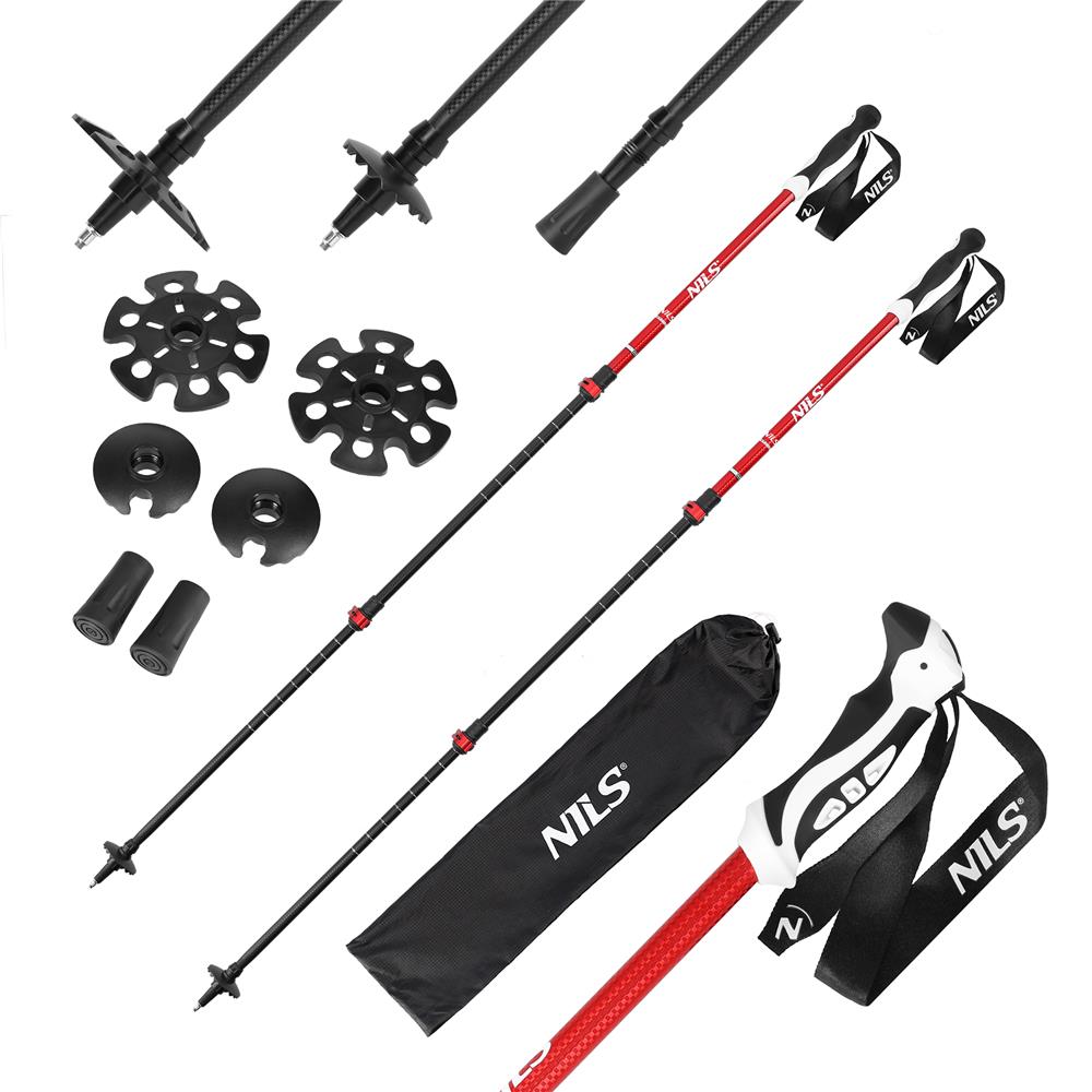 Trekkingstöcke Aluminium Wanderstöcke Rot | NILS TK8601