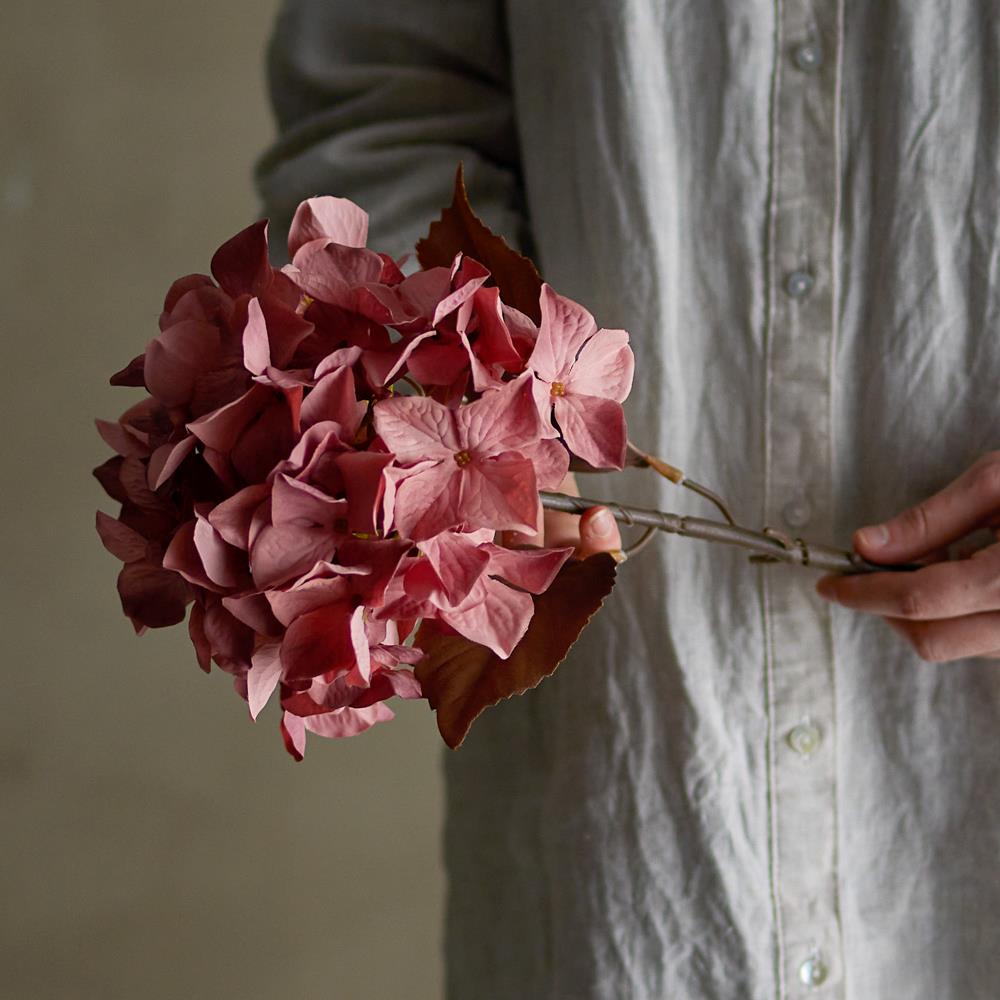 Bloomingville Hydrangea Hortensie Kunstblume Rose Stiel 65 cm