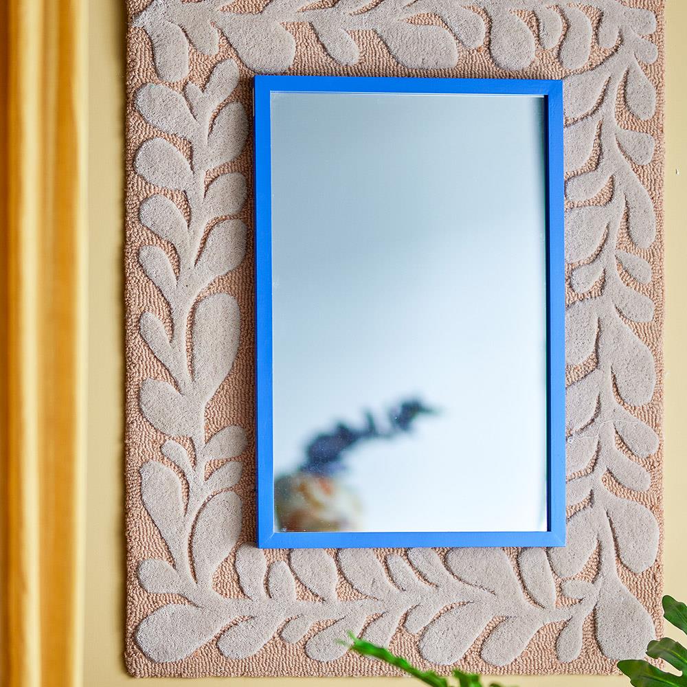 Bloomingville Atle Wandspiegel, Blau, MDF, 40x60 cm, mit Pinnwand, modernes Design