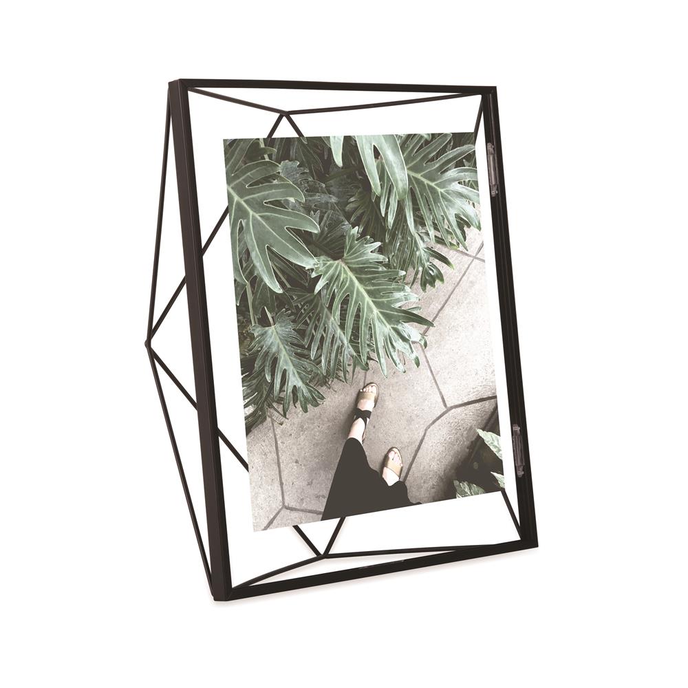 Umbra Prisma Geometrischer Bilderrahmen 30x25 cm Schwarz Moderner stylischer Fotorahmen zum Aufhängen oder Aufstellen