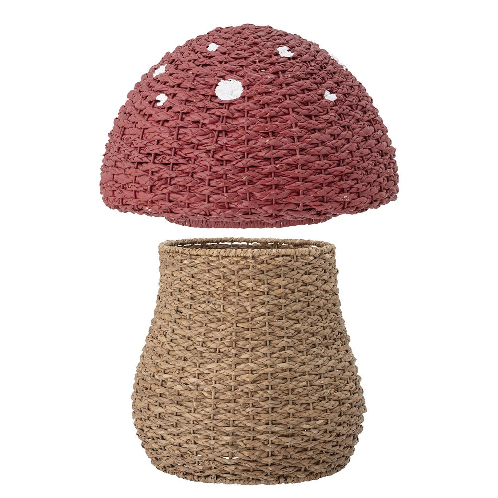 Bloomingville MINI Corintha Korb mit Deckel rot/braun Fliegenpilz Seegras Aufbewahrungskorb Kinderzimmer