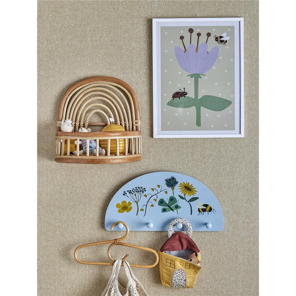 Bloomingville MINI Preet Regal, Natur, Rattan, Wandregal, Kinderzimmer, dänisches Design