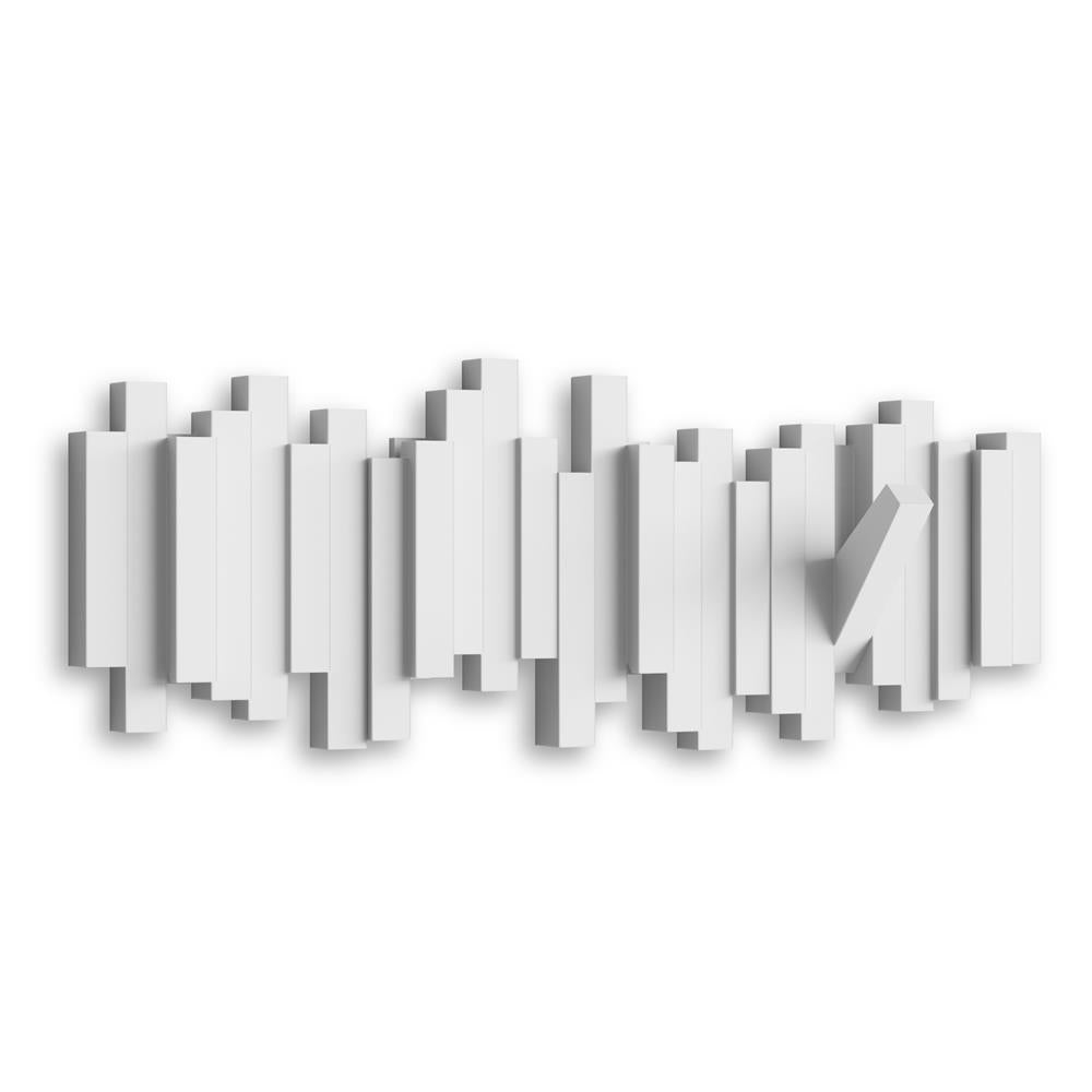 Umbra Stäbchen Garderobenhaken 49 x 18 x 3 cm Weiß Wandhaken Garderobenleiste