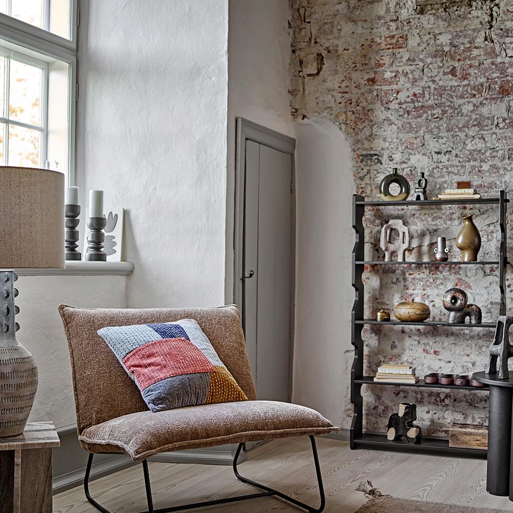 Bloomingville Montanaro Kissen Orange – dekoratives Baumwollkissen 50x50 cm