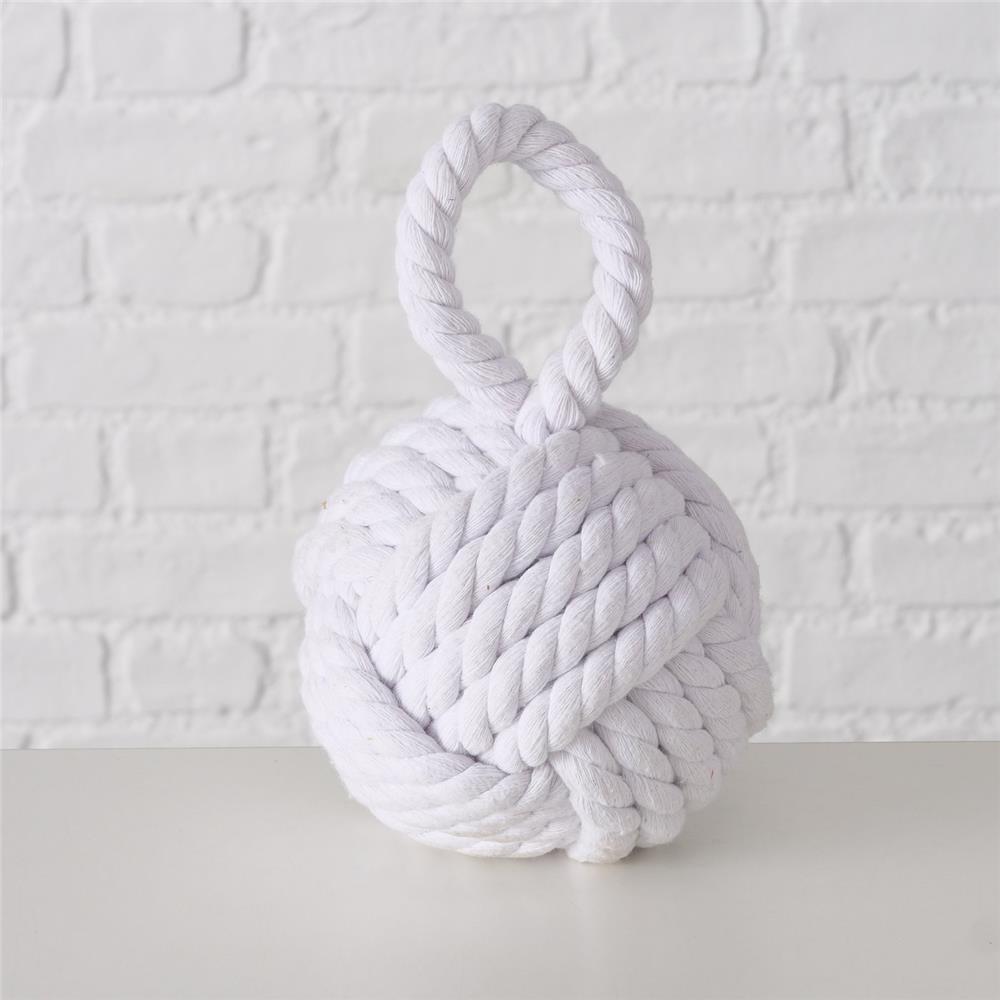 BOLTZE Türstopper als Knoten Zuber in Weiß 23x15cm aus Jute mit praktischer Schlaufe