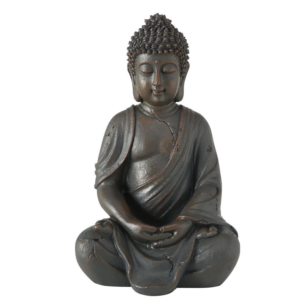 BOLTZE Dekofigur Buddha sitzend 20 cm Braun Feng-Shui Ethno Design