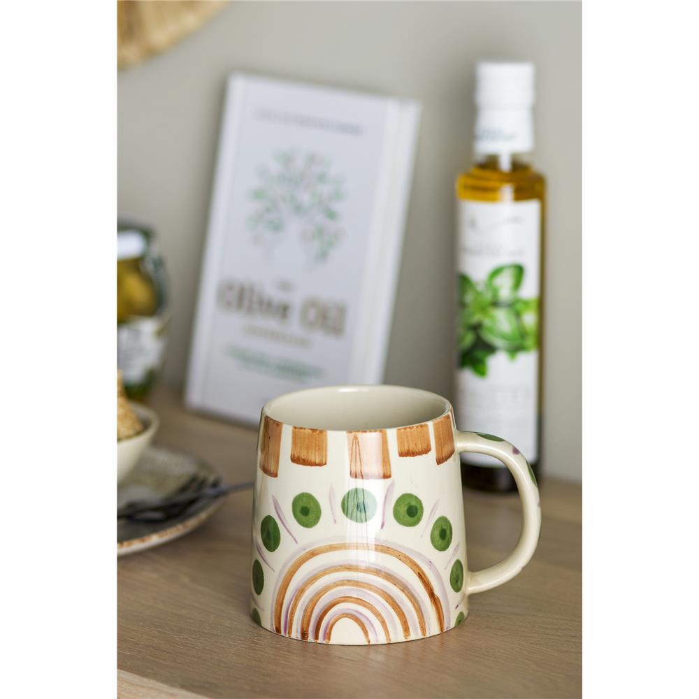 Bloomingville Shama Tasse in Grün/Braun, Steingut D14,5xH11 cm