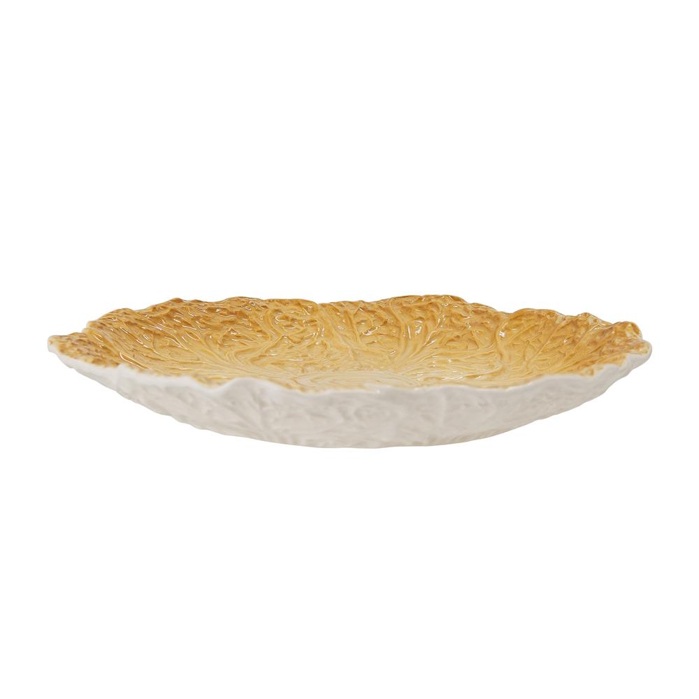 Bloomingville Savanna Teller Gemüseblatt Braun Steingut Dekoteller Dekoschale dänisches Design