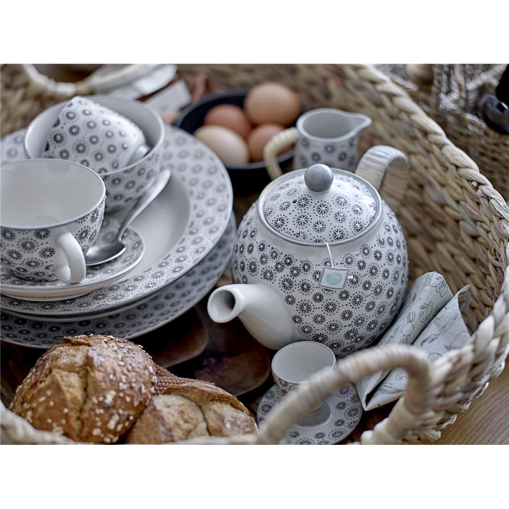 Bloomingville Elsa Pastateller in Grau gemustert 28cm aus Steingut im dänischen Design