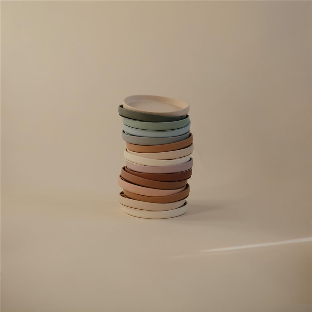 Mushie Silikon-Kinderteller, Cloudy Mauve, Teller mit Rutschfestem Saugnapf