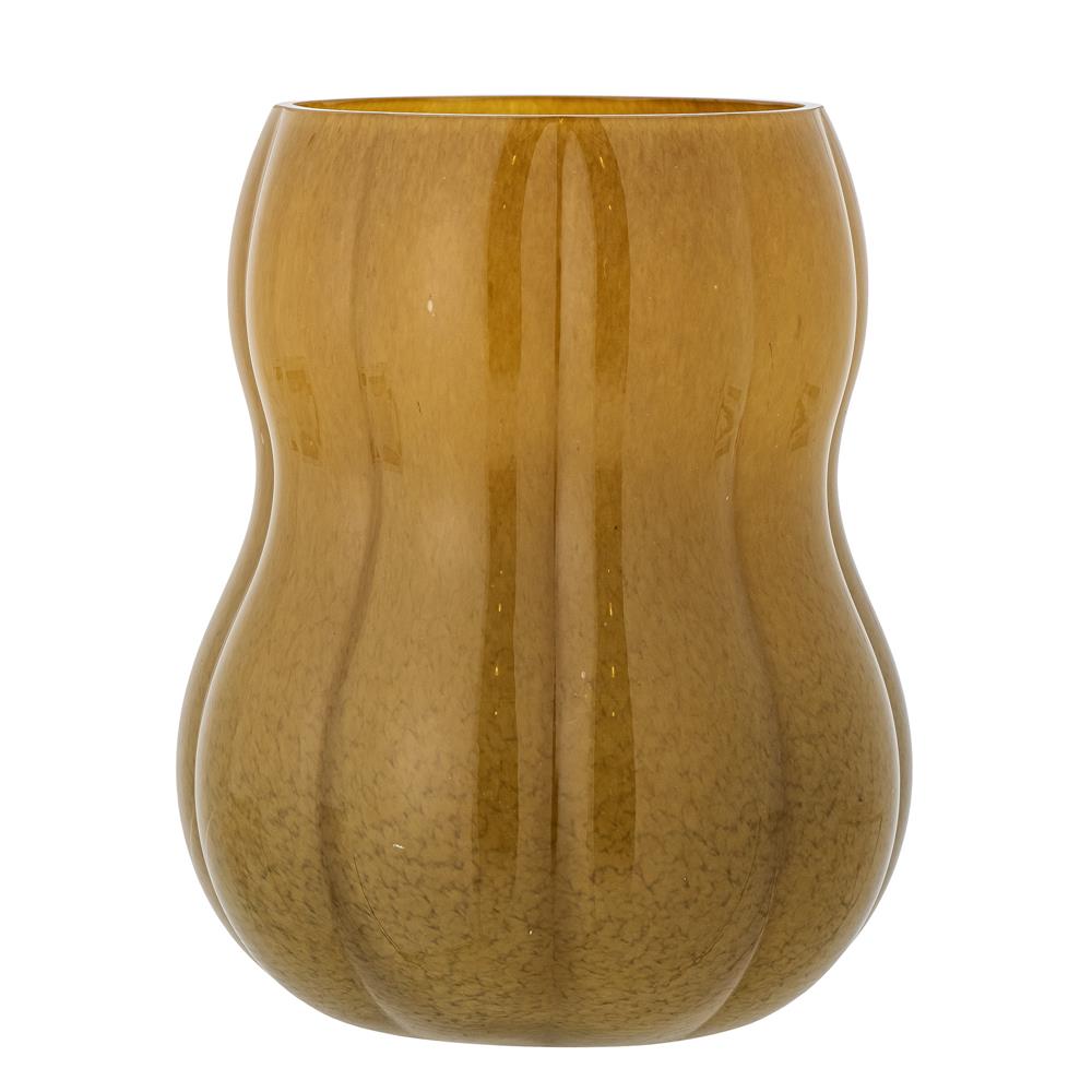 Bloomingville Pumpkin Vase in Braun, 20cm, aus Glas mundgeblasen