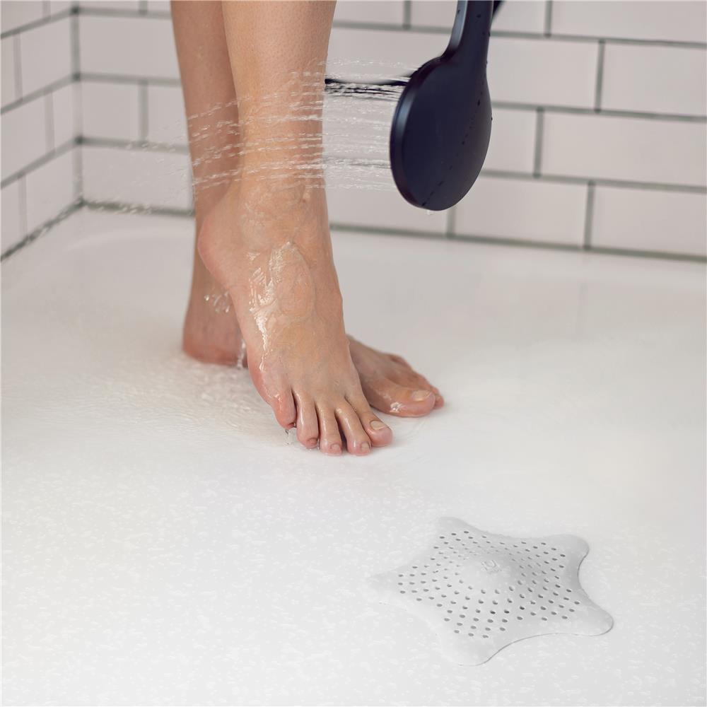 Umbra Starfish Abfluss Haarfänger mit Saugnäpfen, Silikon Abflusssieb, in Weiß