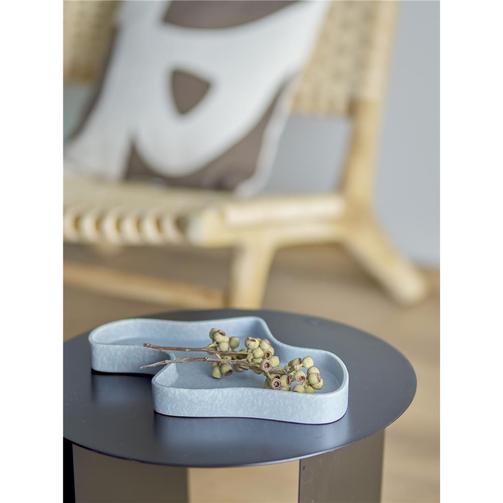 Bloomingville Lakey Tablett, Blau, Steingut L32xH3xW21,5 cm