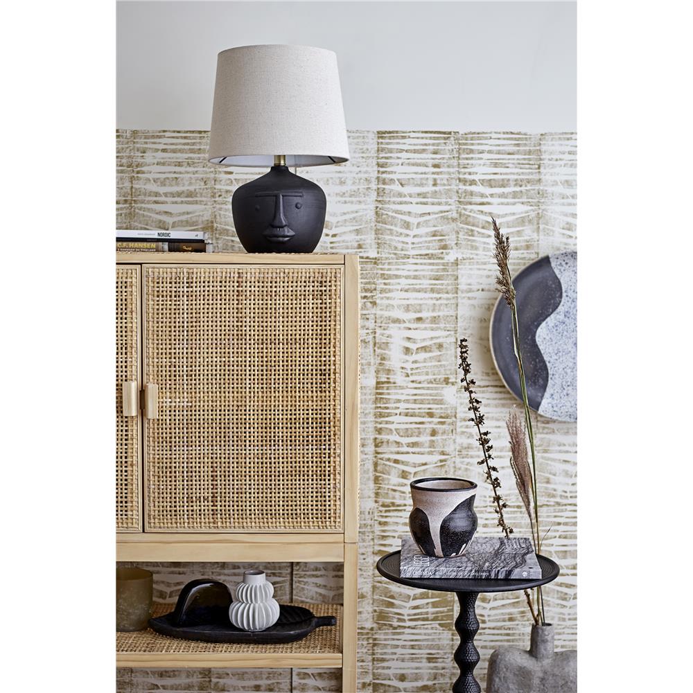 Bloomingville Matheo Tischleuchte Schwarz Terracotta Gesicht Tischlampe Dekolampe dänisches Design