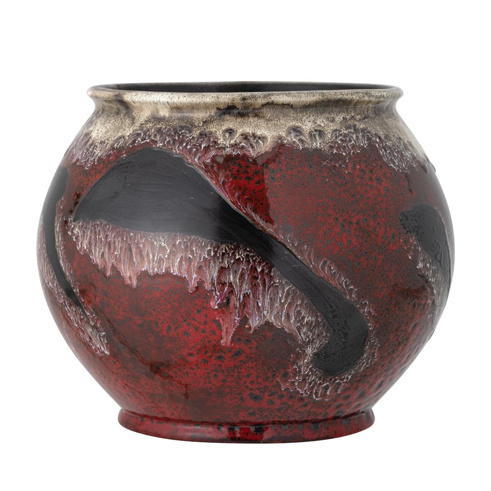 Bloomingville Souha Blumentopf, Rot, Steingut D29xH24 cm