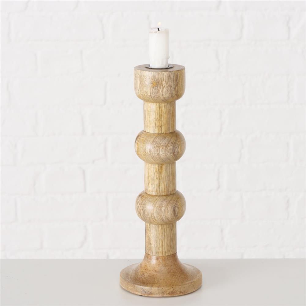 BOLTZE Kerzenleuchter Bubbles 2er Set Kerzenhalter aus Holz Kerzenständer für Stabkerzen